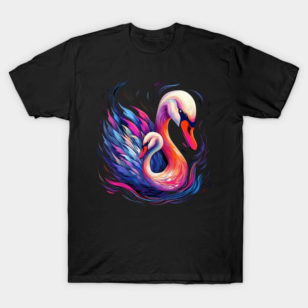 Swan Mothers Day T-Shirt by JH Mart